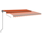 VidaXL Luifel automatisch met LED en windsensor 4x3,5 m oranje bruin