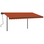 VidaXL Luifel automatisch uittrekbaar met palen 4,5x3,5 m oranje bruin