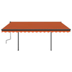 VidaXL Luifel automatisch uittrekbaar met palen 4,5x3,5 m oranje bruin