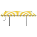 VidaXL Luifel automatisch met LED en windsensor 4,5x3,5 m geel en wit