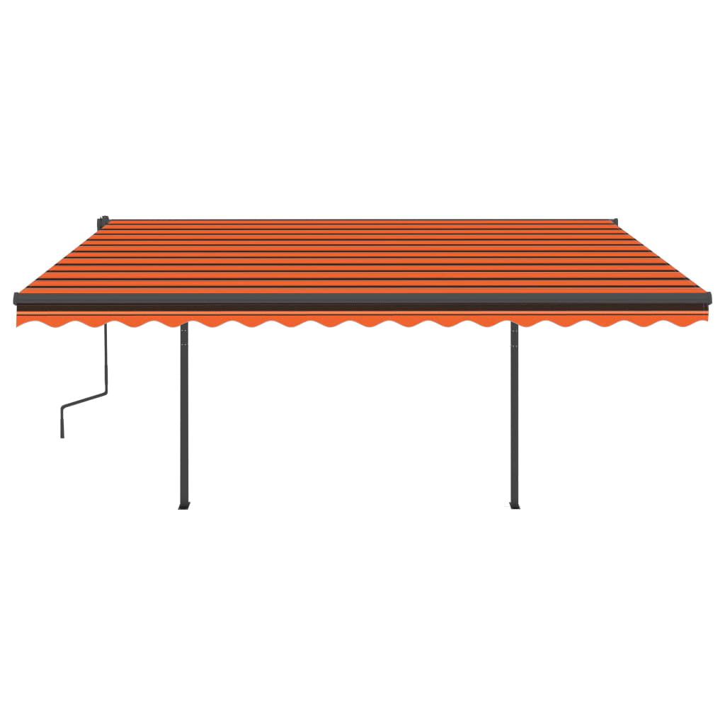 VidaXL Luifel automatisch met LED en windsensor 4,5x3,5 m oranje bruin