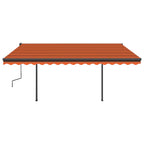 VidaXL Luifel automatisch met LED en windsensor 4,5x3,5 m oranje bruin