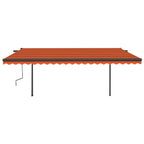 VidaXL Luifel handmatig uittrekbaar met palen 5x3,5 m oranje en bruin