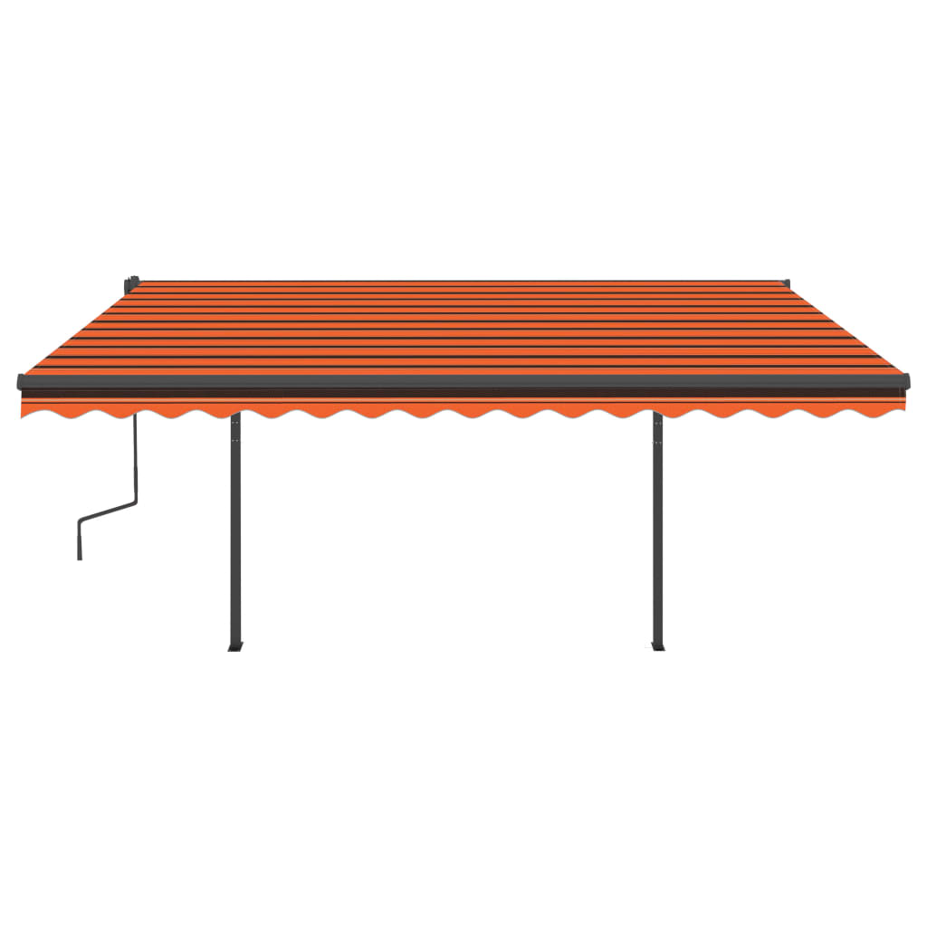 VidaXL Luifel handmatig uittrekbaar met LED 5x3,5 m oranje en bruin