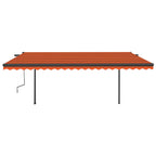 VidaXL Luifel automatisch uittrekbaar met palen 5x3,5 m oranje bruin