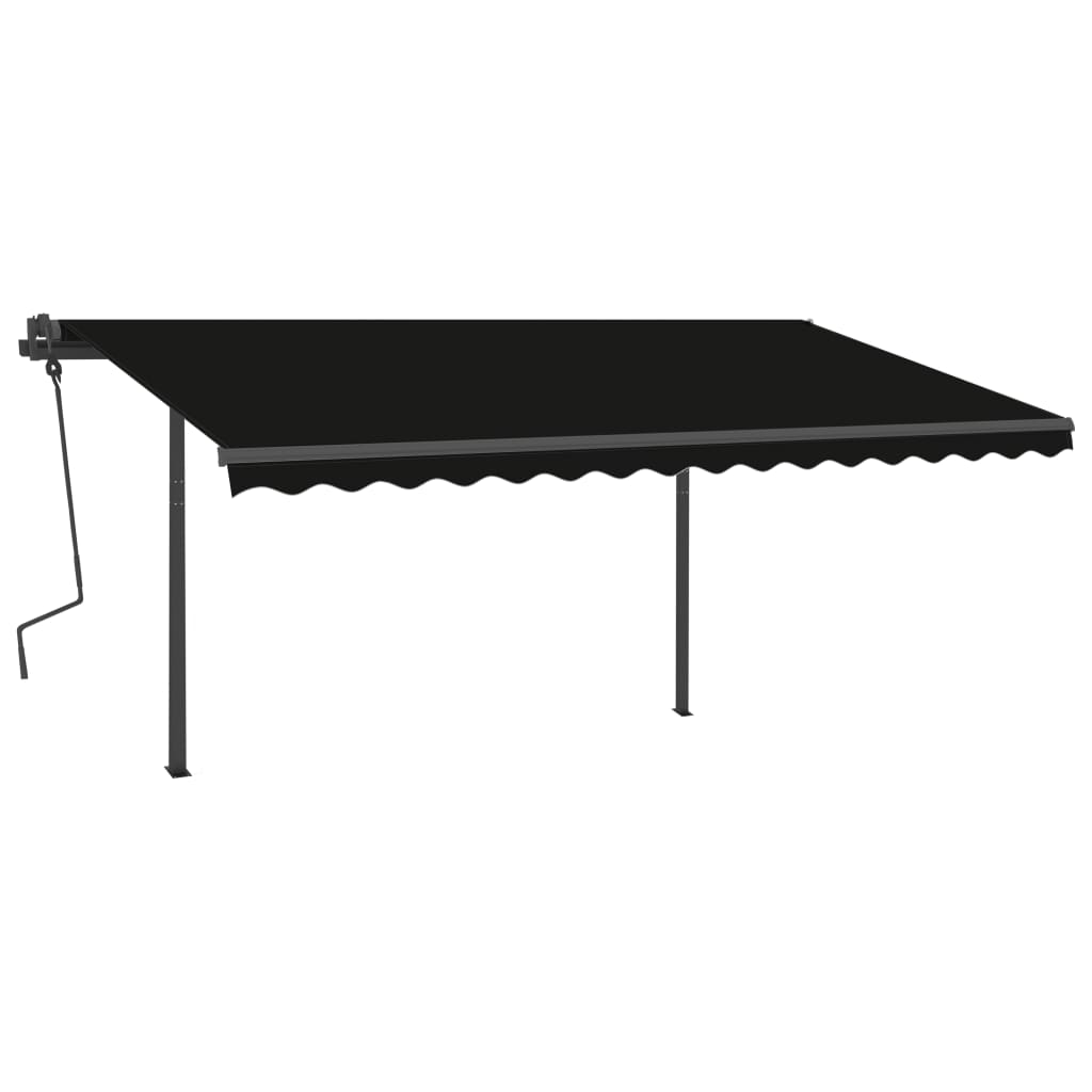 VidaXL Luifel automatisch met LED en windsensor 5x3,5 m antracietkleur