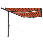 VidaXL Luifel automatisch met LED en windsensor 5x3,5 m oranje bruin