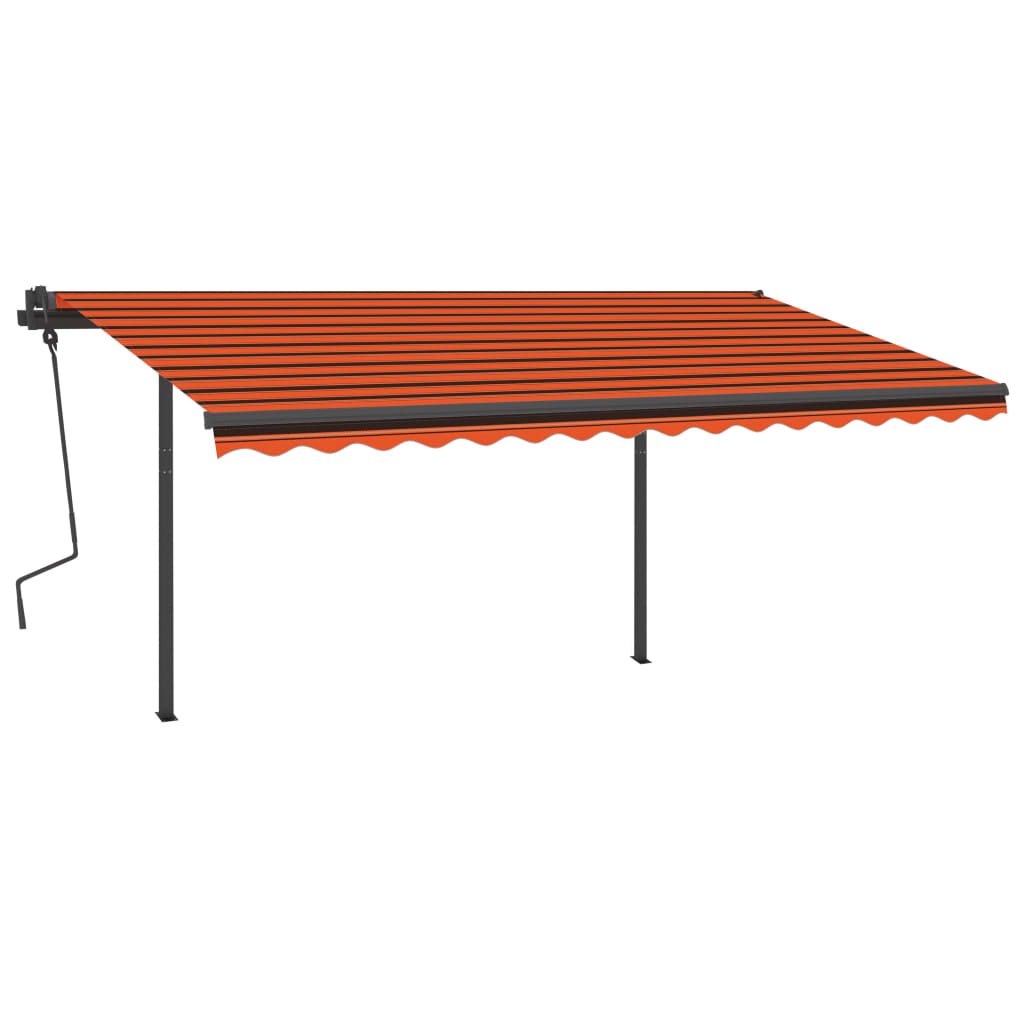 VidaXL Luifel automatisch met LED en windsensor 5x3,5 m oranje bruin
