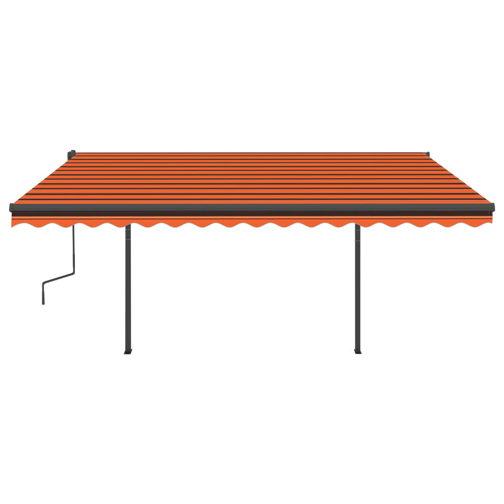 VidaXL Luifel automatisch met LED en windsensor 5x3,5 m oranje bruin