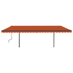 VidaXL Luifel handmatig uittrekbaar met palen 6x3,5 m oranje en bruin