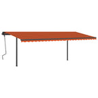VidaXL Luifel automatisch uittrekbaar met palen 6x3,5 m oranje bruin