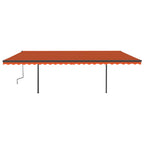 VidaXL Luifel automatisch uittrekbaar met palen 6x3,5 m oranje bruin