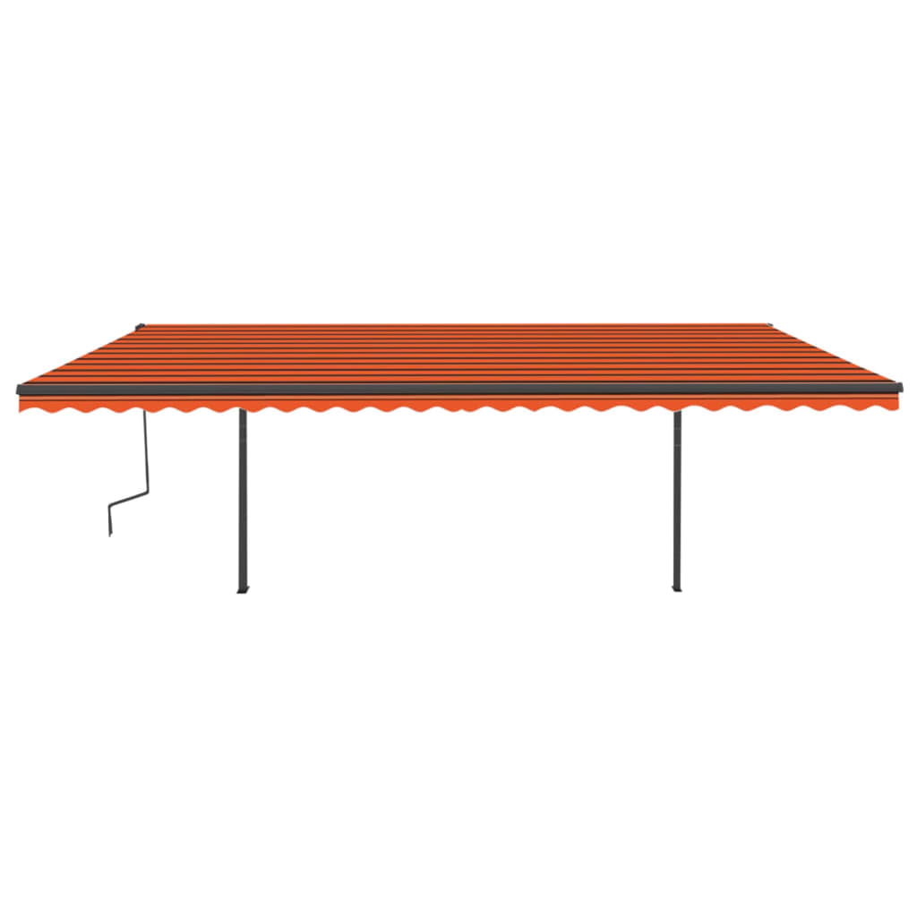 VidaXL Luifel automatisch uittrekbaar met palen 6x3,5 m oranje bruin