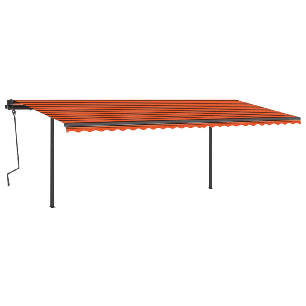 VidaXL Luifel automatisch met LED en windsensor 6x3,5 m oranje bruin