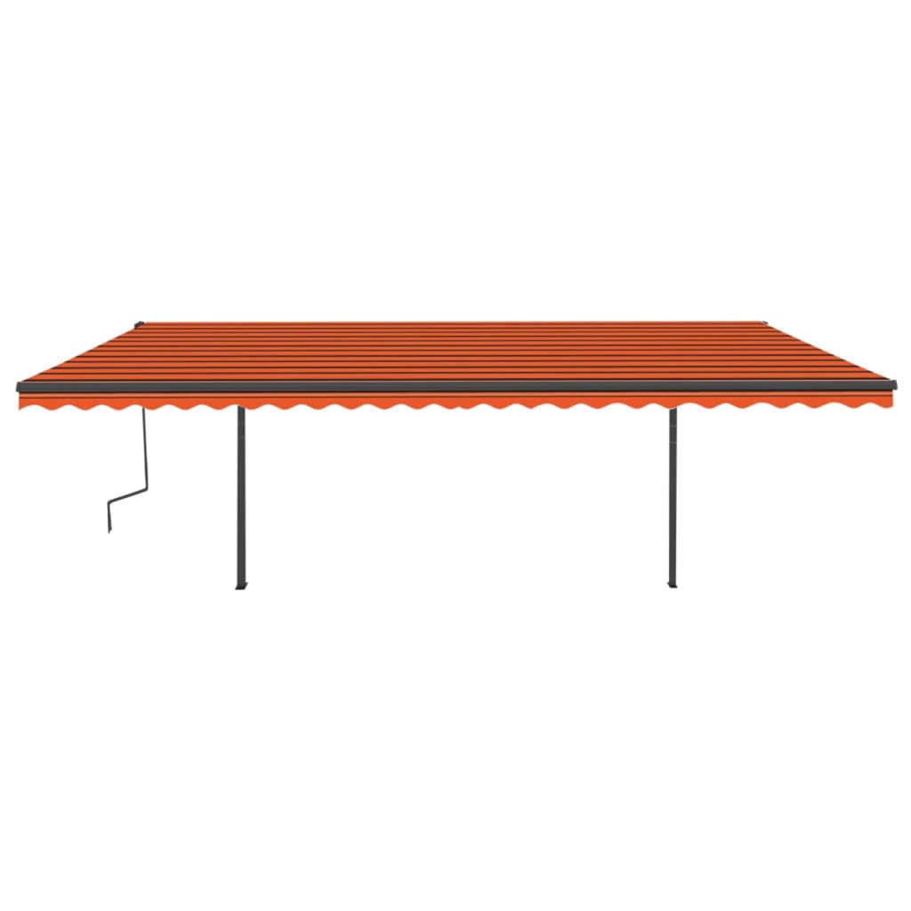 VidaXL Luifel automatisch met LED en windsensor 6x3,5 m oranje bruin