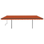 VidaXL Luifel automatisch met LED en windsensor 6x3,5 m oranje bruin