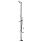 Vidaxl buitendouche met bruine basis 225 cm roestvrij staal