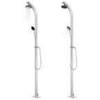 Vidaxl buitendouche met bruine basis 220 cm aluminium