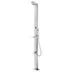 Vidaxl buitendouche met grijze basis 225 cm roestvrij staal