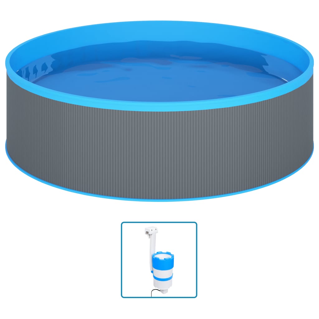 VidaXL Splasher pool met hangende skimmer en pomp 350x90 cm grijs