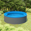 VidaXL Splasher pool met hangende skimmer en pomp 350x90 cm grijs