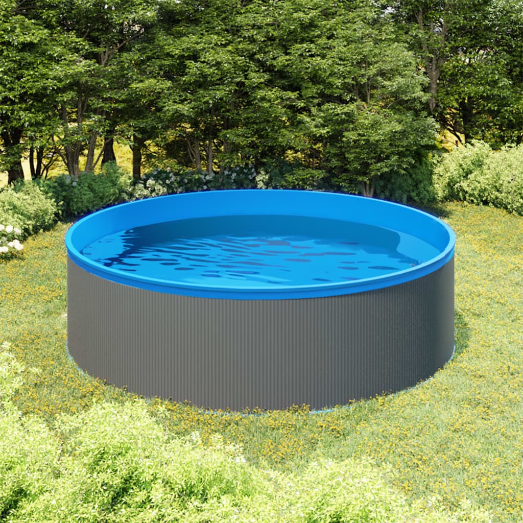 VidaXL Splasher pool met hangende skimmer en pomp 350x90 cm grijs