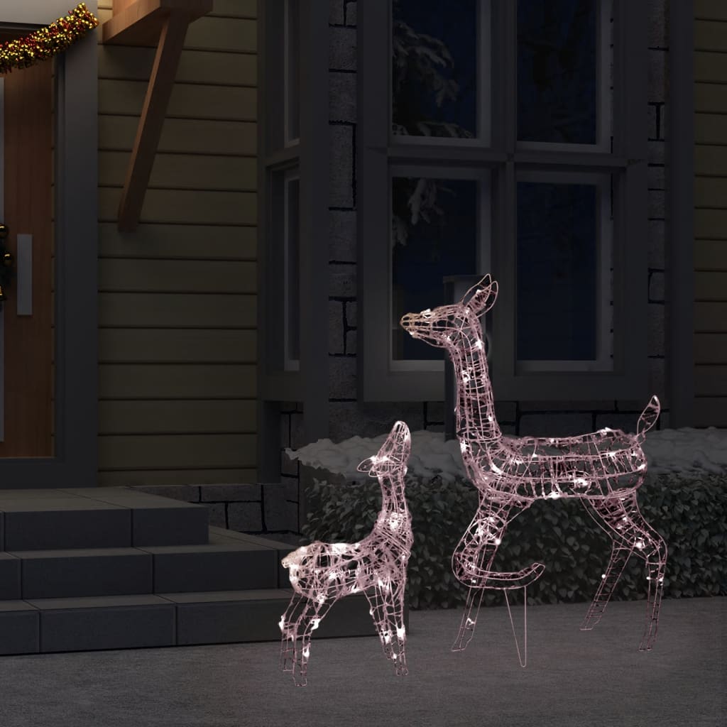 Vidaxl kerstversiering rendierfamilie 160 led's warmwit acryl