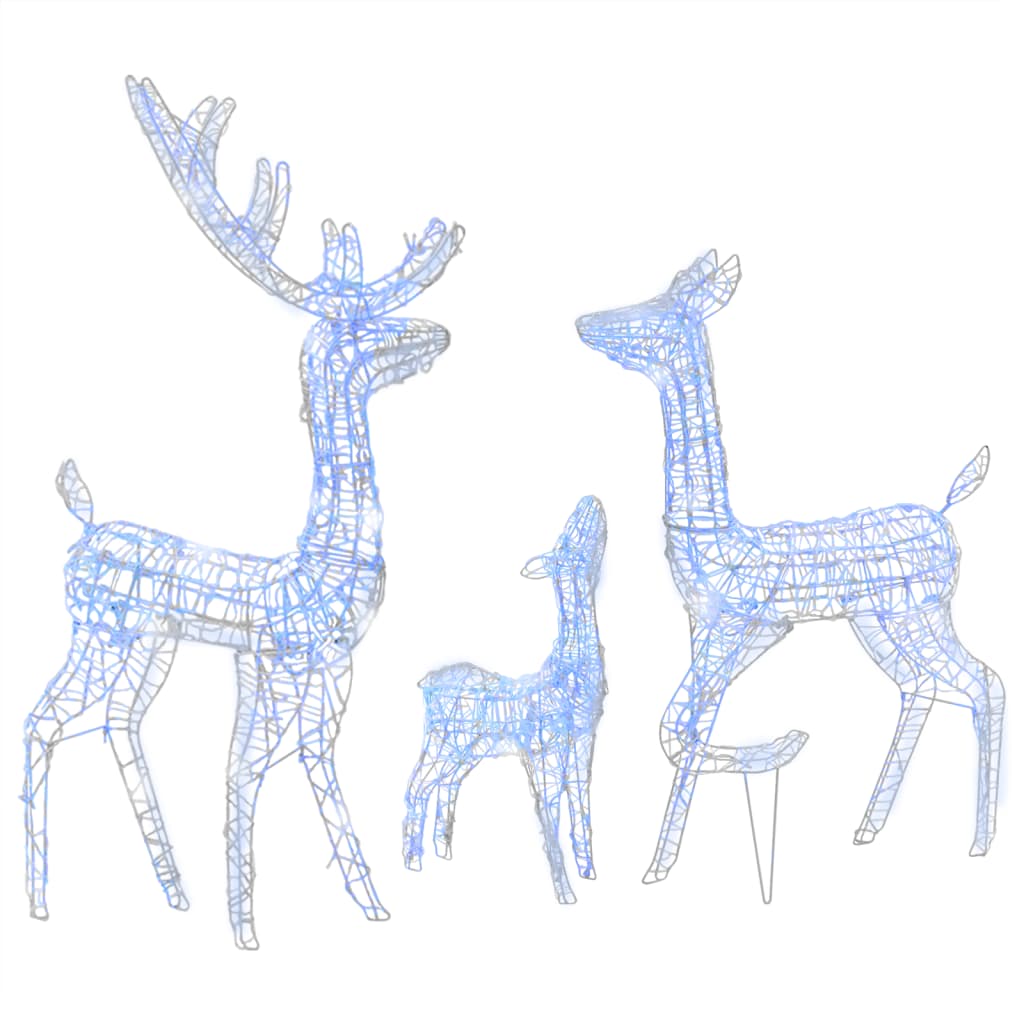 Vidaxl kerstversiering rendierfamilie 300 led's blauw acryl