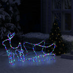Vidaxl kerstdecoratie rendier en slee 252 led's