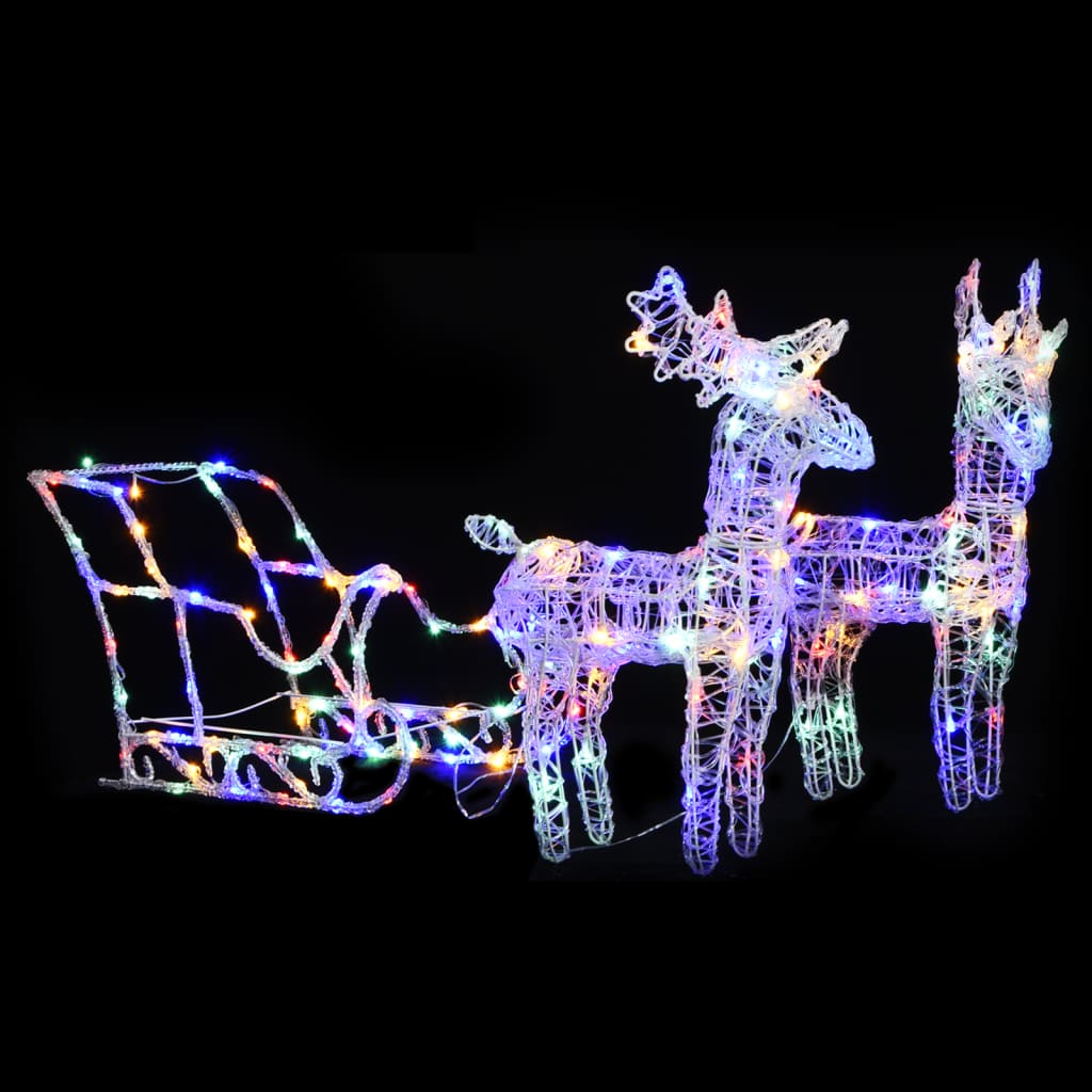 Vidaxl kerstversiering rendieren en slee 160 led's 130 cm acryl