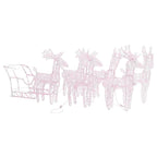 Vidaxl kerstdecoratie rendieren en slee 280x28x55 cm acryl