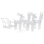 Vidaxl kerstdecoratie rendieren en slee 280x28x55 cm acryl