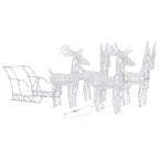 VidaXL Kerstdecoratie rendieren en slee 280x28x55 cm acryl