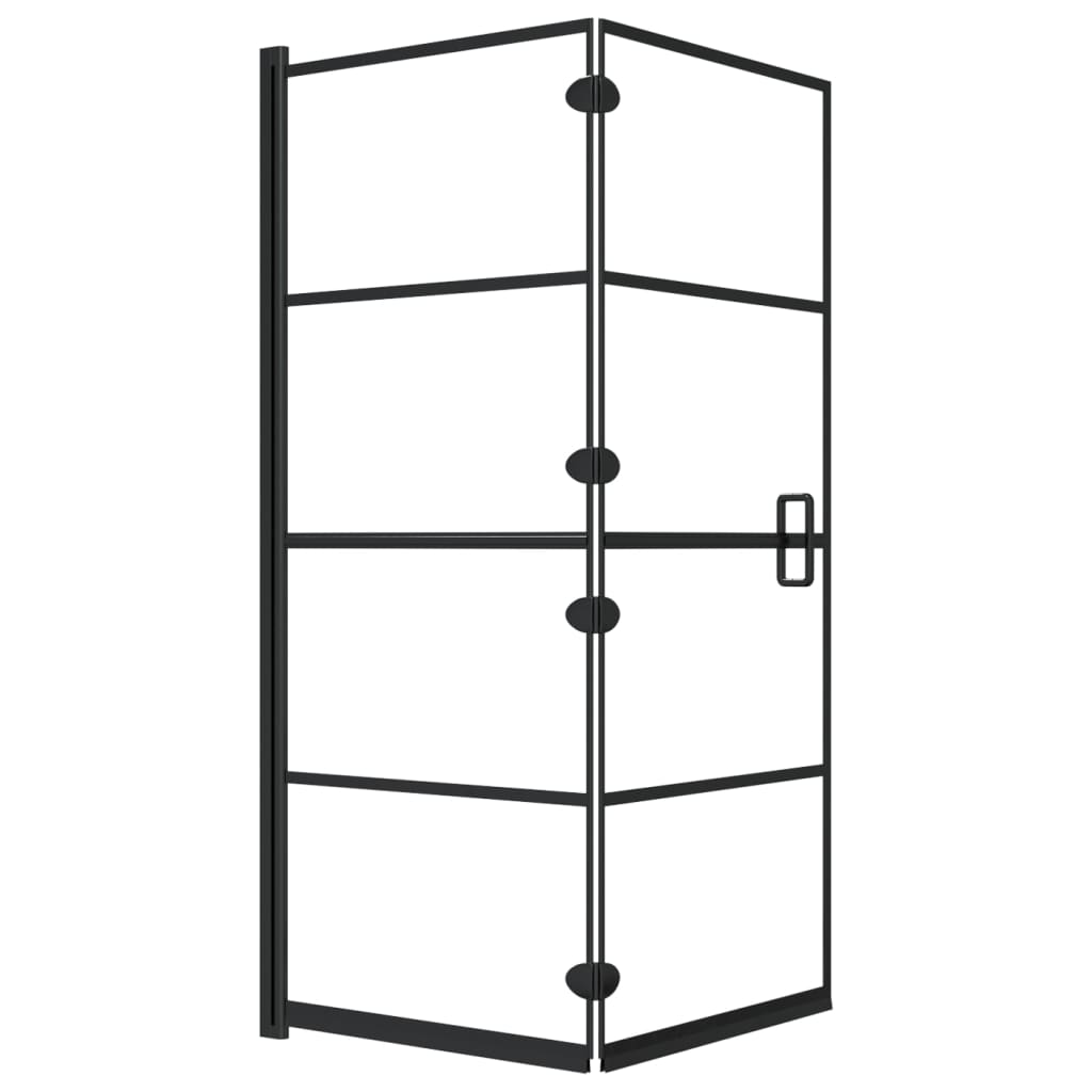 Vidaxl douchewand inklapbaar 120x140 cm esg zwart