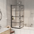 Vidaxl douchewand inklapbaar 120x140 cm esg zwart