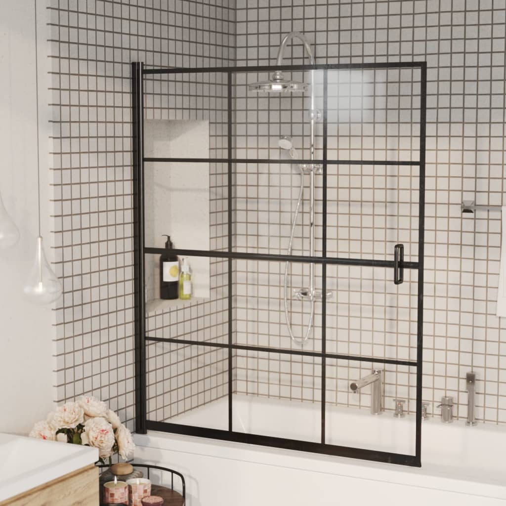 Vidaxl douchewand 116x140 cm esg zwart