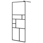Vidaxl inloopdouchewand 80x195 cm esg-glas transparant en zwart