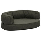VidaXL Hondenbed ergonomisch linnen-look 60x42 cm fleece donkergrijs