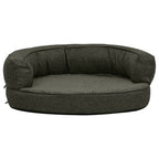 VidaXL Hondenbed ergonomisch linnen-look 60x42 cm fleece donkergrijs