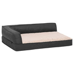 VidaXL Hondenbed ergonomisch linnen-look 75x53 cm fleece donkergrijs