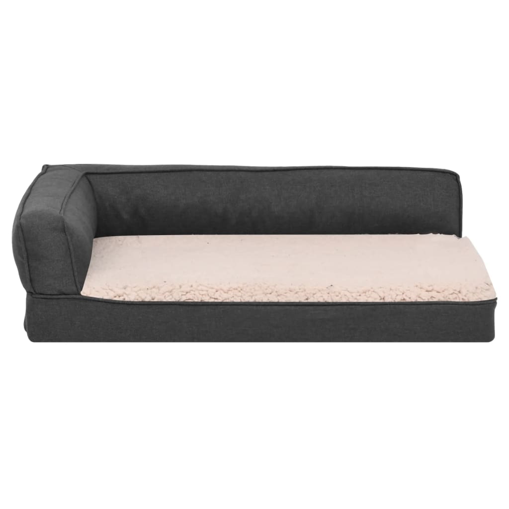VidaXL Hondenbed ergonomisch linnen-look 75x53 cm fleece donkergrijs
