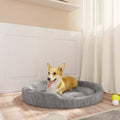 VidaXL Hondenmand 90x70x23 cm pluche grijs