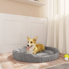 VidaXL Hondenmand 90x70x23 cm pluche grijs