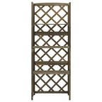 Vidaxl latwerk met schappen 55x30x140 cm massief vurenhout grijs