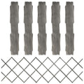 Vidaxl tuinlatwerken 5 st 180x60 cm massief vurenhout grijs