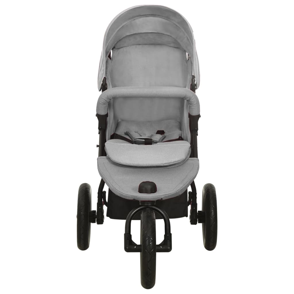 Vidaxl kinderwagen staal lichtgrijs