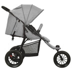 Vidaxl kinderwagen staal lichtgrijs