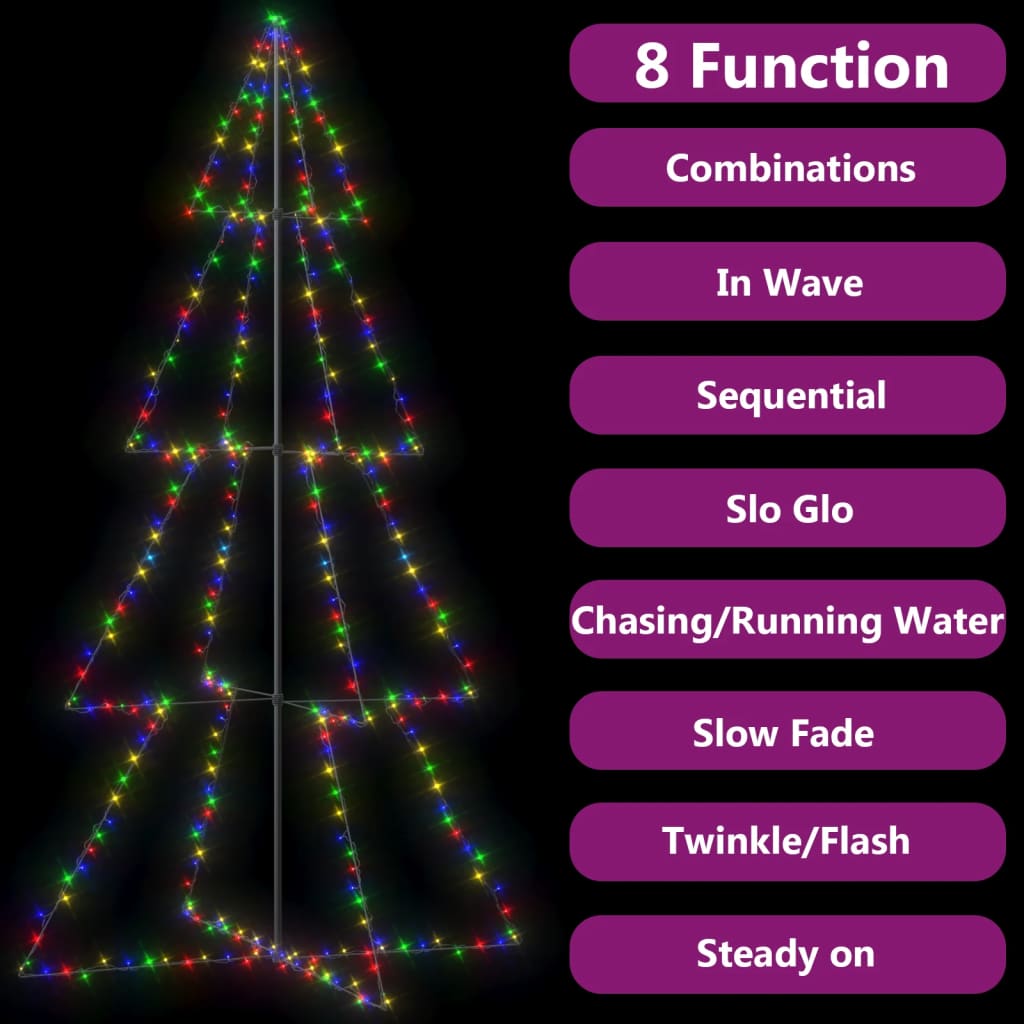 Vidaxl kegelkerstboom 360 led's binnen en buiten 143x250 cm
