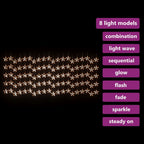 VidaXL Lichtsnoergordijn sterren met 500 LED's en 8 functies warmwit