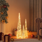 VidaXL Lichtkegelset decoratief LED 30 45 60 cm acryl warmwit